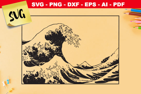 Download The Great Wave Kanagawa Graphic By Novart Creative Fabrica SVG Cut Files