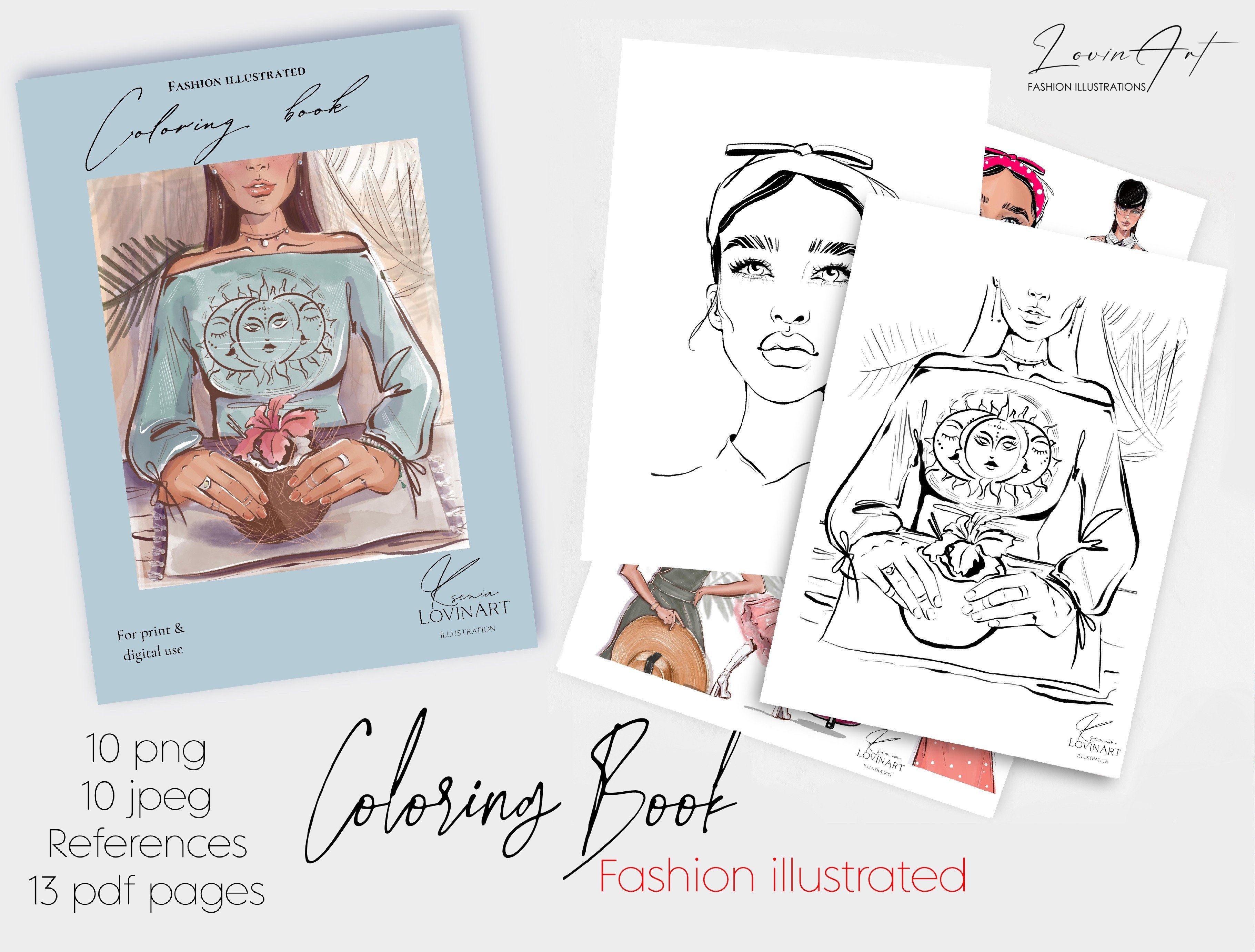 Fashion Coloring Book, Coloring Pages Graphic by Ksenia FashionArt ·  Creative Fabrica