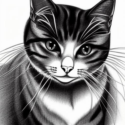 Bela imagem de ilustrações de gato realista